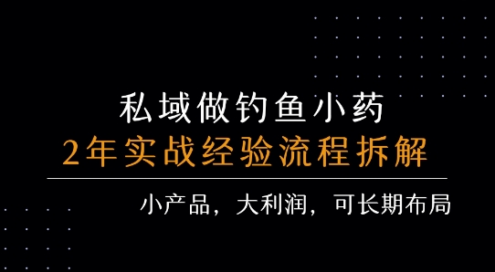 私域做钓鱼小药 每单利润3张+ 详细流程拆解-老吴出海笔记