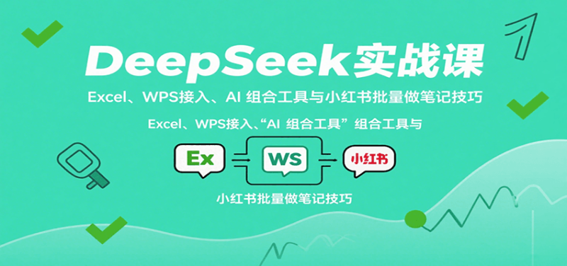 DeepSeek实战课:Excel、WPS接入、AI 组合工具与小红书批量做笔记技巧-老吴出海笔记