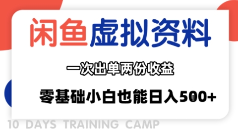 闲鱼虚拟资料新变现玩法,信息差项目,一次出单两份收益,无需囤货,可批量矩阵,零基础小白也能日入多张-老吴出海笔记