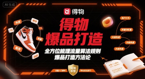 得物爆品打造,全方位梳理得物流量算法规则爆品打造规则-老吴出海笔记