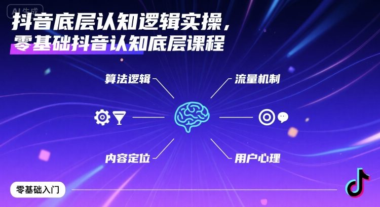 抖音底层认知逻辑实操,零基础抖音认知底层课程-老吴出海笔记