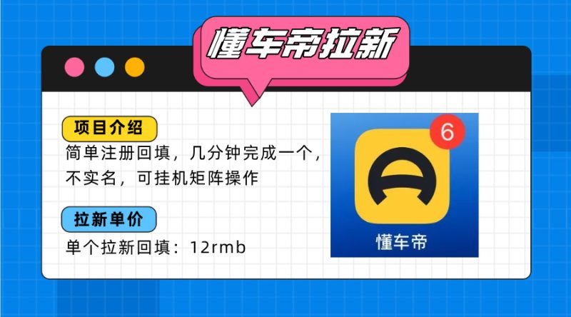 懂车帝邪修拉新玩法,简单注册回填,不sm,单个拉新12rmb,轻松日入200+-老吴出海笔记