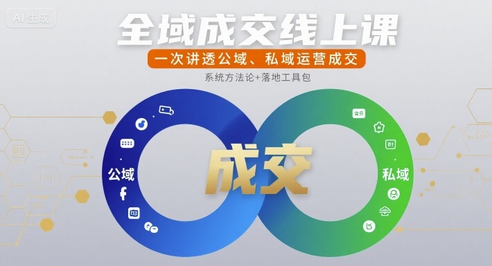 全域成交线上课,一次讲透公域、私域运营成交-老吴出海笔记