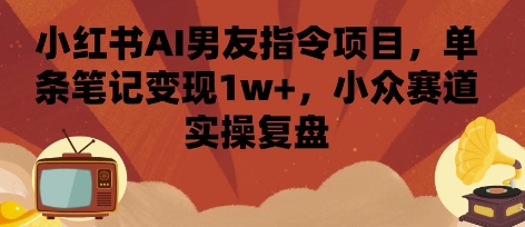 小红书AI男友指令项目,单条笔记变现1w+,小众赛道实操复盘-老吴出海笔记