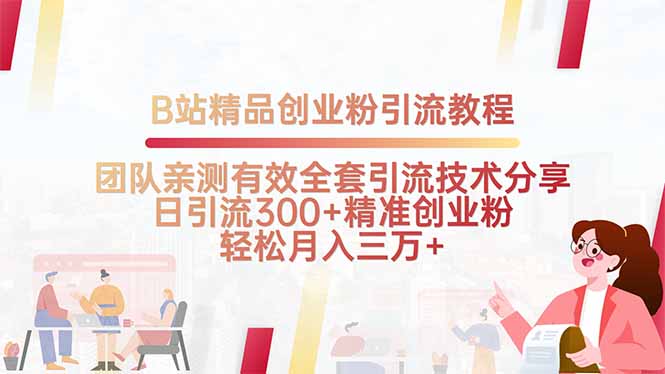 B站精品创业粉引流教程，团队亲测有效全套引流技术分享，日引流300+精...-老吴出海笔记