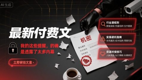 最新付费文:我的这些提醒,的确是透露了太多内幕-老吴出海笔记