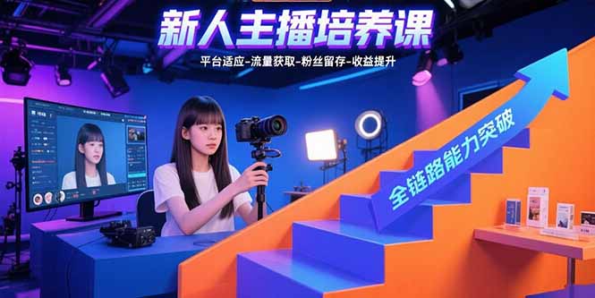 新人主播培养课:平台适应-流量获取-粉丝留存-收益提升 全链路能力突破-老吴出海笔记