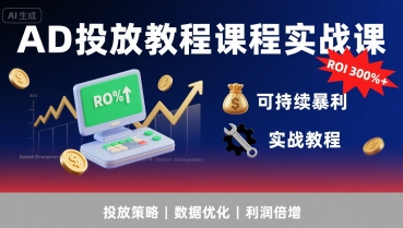AD投放教程课程实战课,实现广告ROI300%+可持续暴利-老吴出海笔记