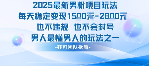 2025最新男粉项目玩法每天变现1k+也不违规也不会封号男人最懂男人的玩法-老吴出海笔记