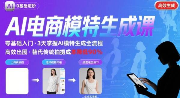 AI模特进阶课程,0基础高效生成逼真电商模特图-老吴出海笔记