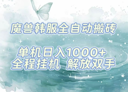 最新韩服游戏搬砖,单机日入1k+,全自动运行挂G项目,解放双手【揭秘】-老吴出海笔记