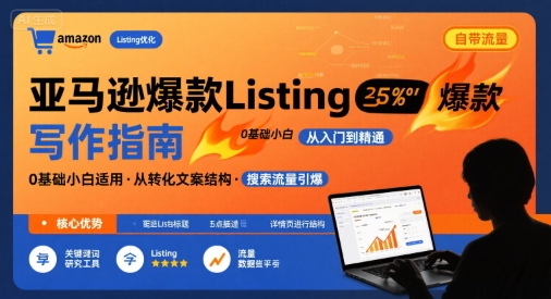亚马逊爆款Listing写作方法，亚马逊0基础小白也能写爆款自带流量的Listing-老吴出海笔记