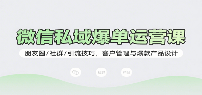 微信私域爆单运营课:朋友圈/社群/引流技巧,客户管理与爆款产品设计-老吴出海笔记