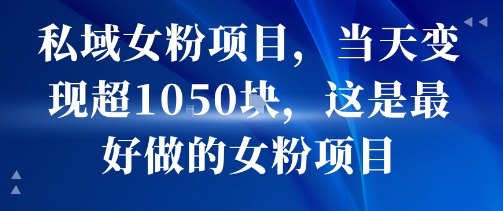 私域女粉项目,当天变现超1k,这是最好做的女粉项目,可放大操作-老吴出海笔记