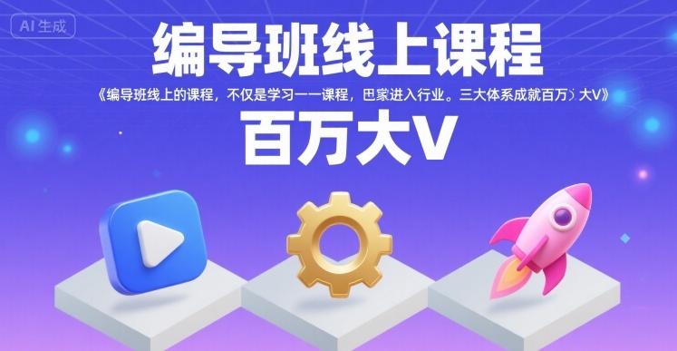 编导班线上课程,不仅是学习一门课程,更是进入一个行业,三大体系成就百万大V-老吴出海笔记