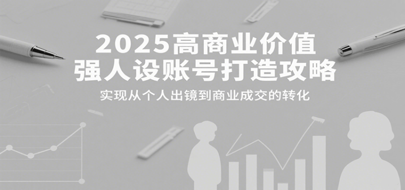 2025高商业价值强人设账号打造攻略,实现从个人出镜到商业成交的转化-老吴出海笔记