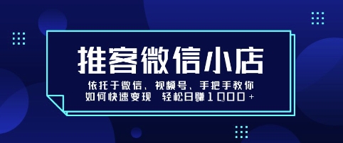 推客微信小店依托于微信、视频号，手把手教你如何快速变现 轻松日入1k+【揭秘】-老吴出海笔记