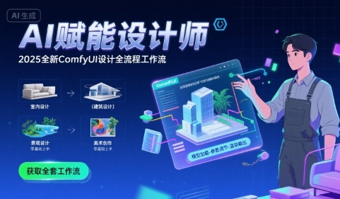 AI赋能设计师, 2025全新comfyui设计全流程工作流 ,室内-建筑-景观-美术,零基础直接上手-老吴出海笔记