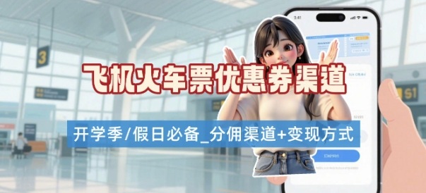 学生党必看!机票火车票优惠券申请渠道 + 项目打法,开学季节日速存-老吴出海笔记