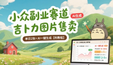 小众副业赛道 吉卜力图片售卖 单日2张+ AI一键生成【附教程】-老吴出海笔记