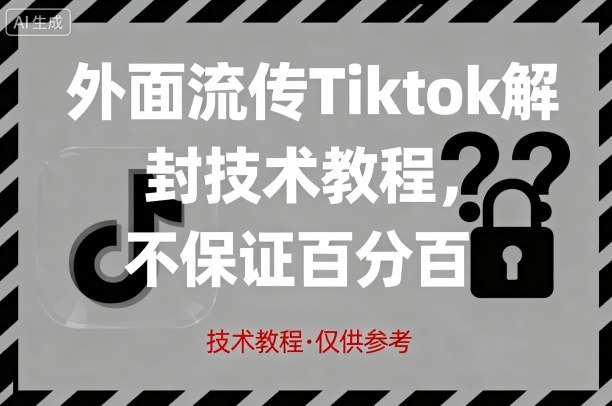 外面流传Tiktok解封技术教程,不保证百分百,具体自测-老吴出海笔记