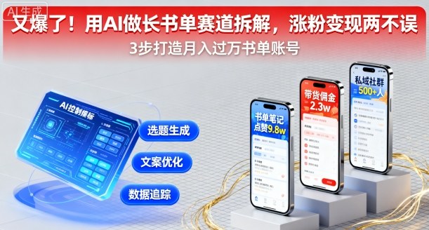 又爆了!用AI做长书单赛道拆解,涨粉变现两不误-老吴出海笔记