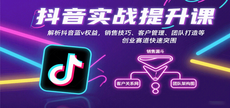 抖音实战提升课:解析抖音蓝v权益,销售技巧、客户管理、团队打造等创业赛道快速突围-老吴出海笔记