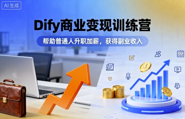 Dify商业变现训练营,帮助普通人升职加薪,获得副业收入-老吴出海笔记