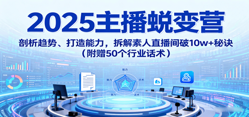 2025主播蜕变营：剖析趋势、打造能力，拆解素人直播间破10w+秘诀(附赠50个行业话术)-老吴出海笔记