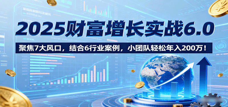 2025财富增长实战6.0,聚焦7大风口,结合6行业案例,小团队轻松年入200万!-老吴出海笔记