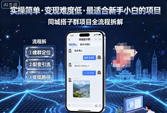 实操简单，变现难度低，最适合新手小白做的项目，每天轻松收入3张，同城搭子群项目全流程拆解-老吴出海笔记