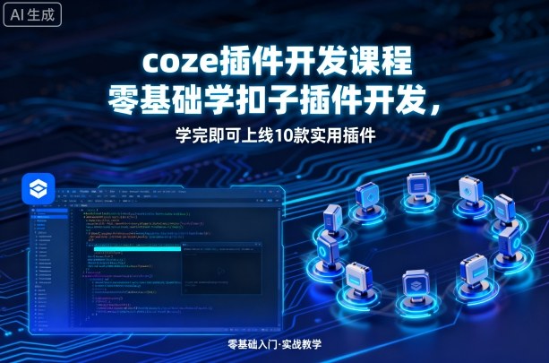 coze插件开发课程,零基础学扣子插件开发,学完即可上线10款实用插件-老吴出海笔记