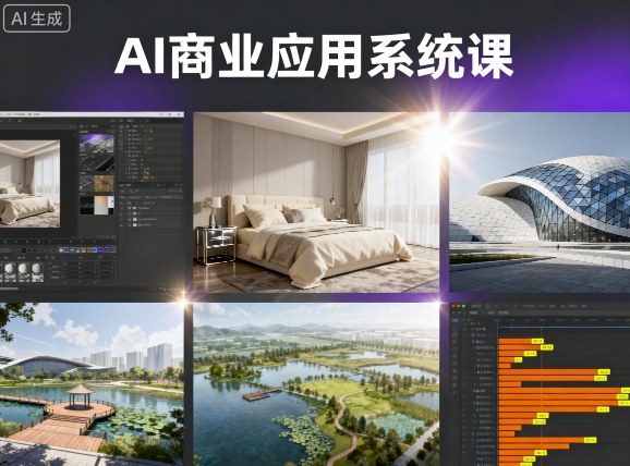 AI商业应用系统课，室内-软装-建筑-景观，智能设计+效果图+动画画实战-老吴出海笔记