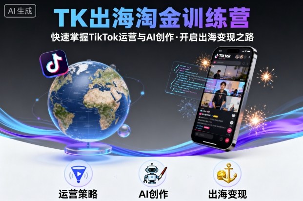 TK出海淘金训练营,助你快速掌握TikTok运营与AI创作,开启出海变现之路-老吴出海笔记