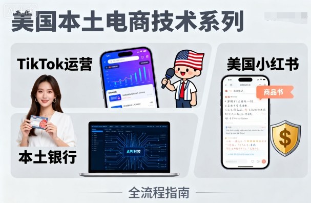 美国本土电商技术,Tiktok 运营篇+美国小红书篇+本土银行篇-老吴出海笔记