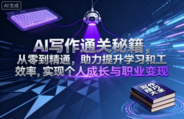 AI写作通关秘籍,从零到精通,助力提升学习和工作效率,实现个人成长与职业变现-老吴出海笔记