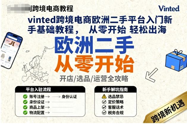 vinted跨境电商欧洲二手平台入门新手基础教程，从零开始轻松出海-老吴出海笔记