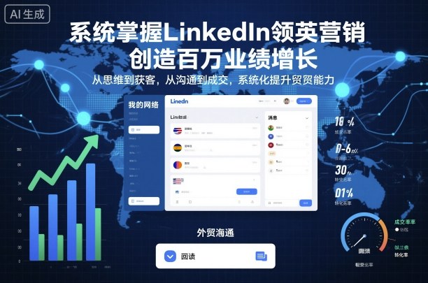 系统掌握LinkedIn领英营销，创造百万业绩增长，从思维到获客，从沟通到成交，系统化提升外贸能力-老吴出海笔记