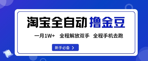 淘宝菜鸟全自动撸金豆，轻松月入1W+，全程手机去跑，操作简单【揭秘】-老吴出海笔记