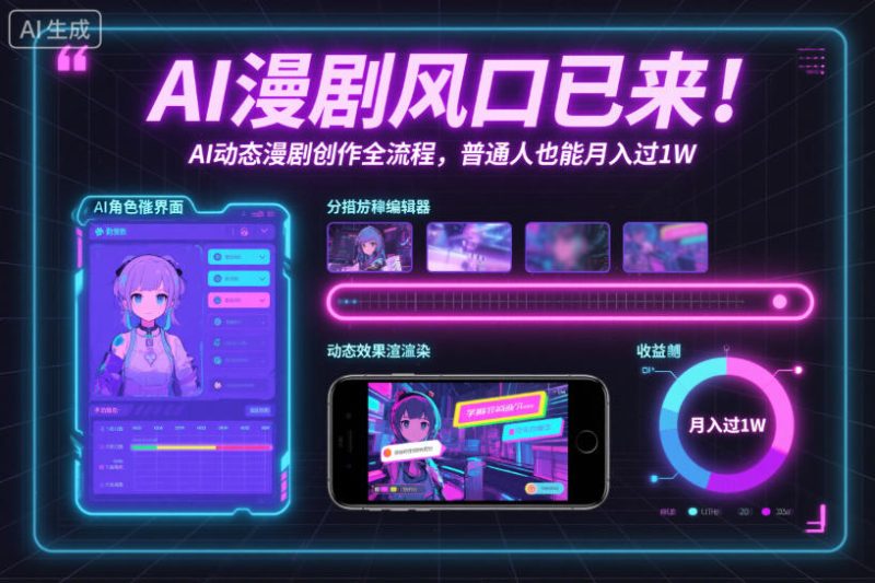 AI漫剧风口已来!AI动态漫剧创作全流程,普通人也能月入过1W-老吴出海笔记