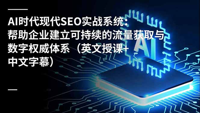 AI时代现代SEO实战系统:帮助企业建立可持续的流量获取与数字权威体系(英文授课+中文字幕-老吴出海笔记