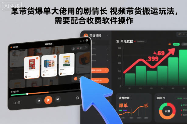 某带货爆单大佬用的剧情长视频带货搬运玩法,需要配合收费软件操作-老吴出海笔记