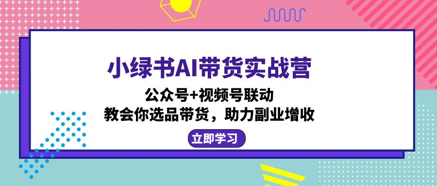 小绿书AI带货实战营:公众号+视频号联动,教会你选品带货,助力副业增收-老吴出海笔记