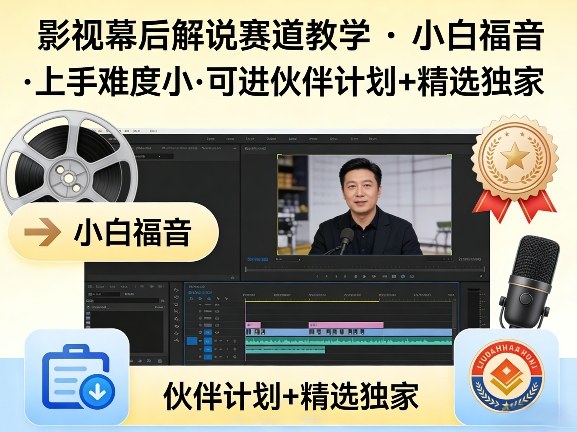 某大佬的影视幕后解说赛道教学,小白福音,上手难度小,可进伙伴计划+精选独家-老吴出海笔记