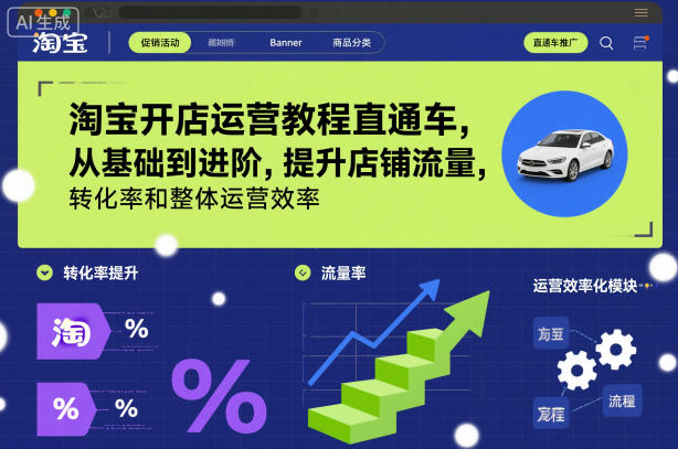 淘宝开店运营教程直通车,从基础到进阶,提升店铺流量,转化率和整体运营效率(更新26年3月24日)-老吴出海笔记