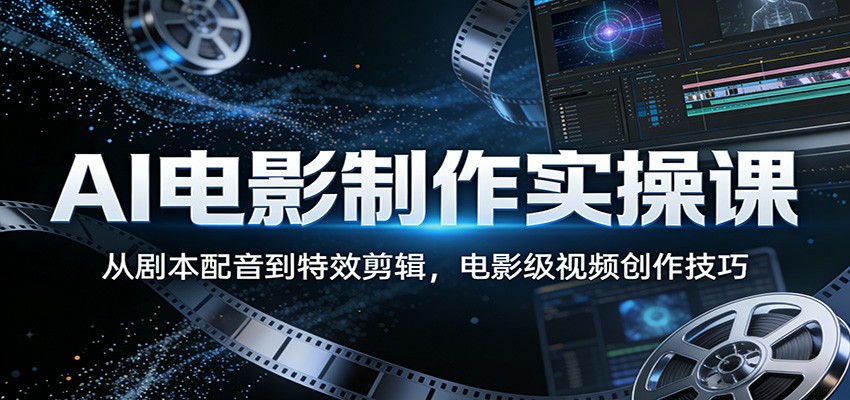 AI电影制作实操课:从剧本配音到特效剪辑,电影级视频创作技巧-老吴出海笔记