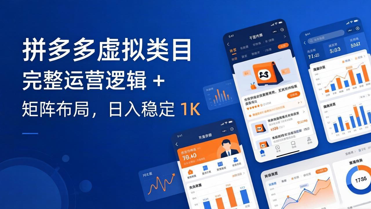 拼多多虚拟类目干货：完整运营逻辑 + 矩阵布局，日入稳定 1K-老吴出海笔记