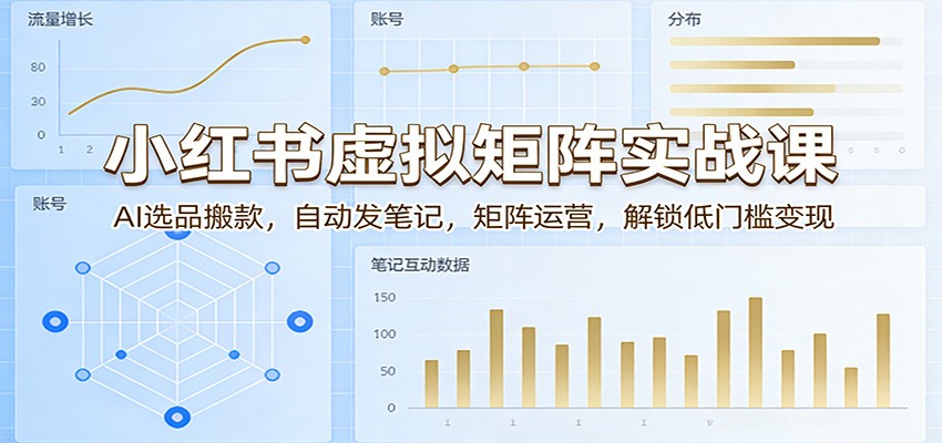 小红书虚拟矩阵实战课:AI选品搬款,自动发笔记,矩阵运营,解锁低门槛变现-老吴出海笔记