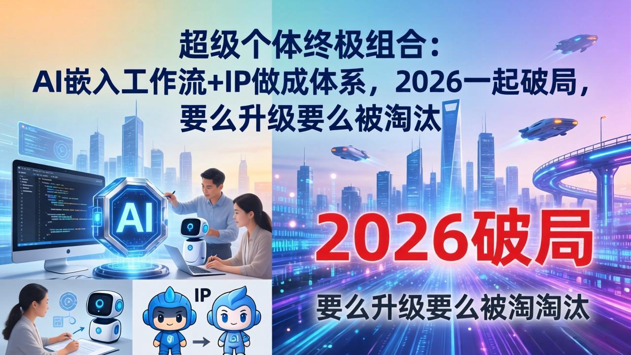 超级个体终极组合：AI嵌入工作流+IP做成体系，2026一起破局，要么升级要么被淘汰-老吴出海笔记