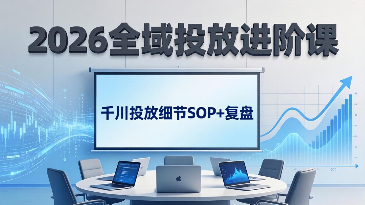 2026全域投放进阶课:杭州线下3天实战,千川投放细节SOP+复盘,撬动自然流量-老吴出海笔记